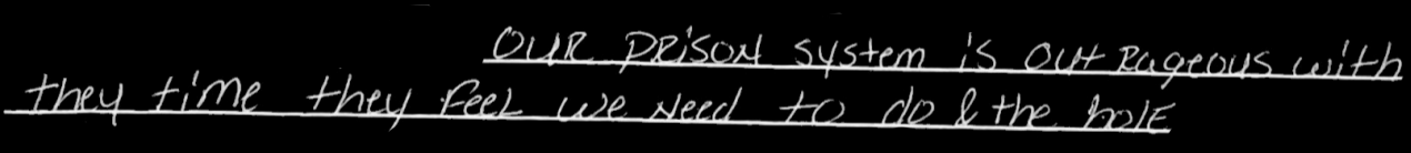 Our prison system is outrageous with they time they feel we need to do & the hole.